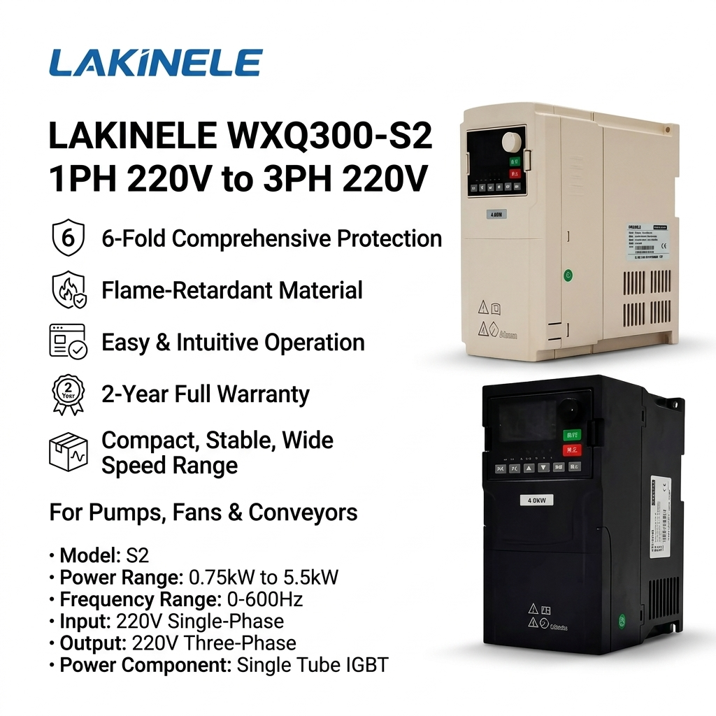 0.75–4kW MPPT VFD 1PH 220V Input 3PH Output