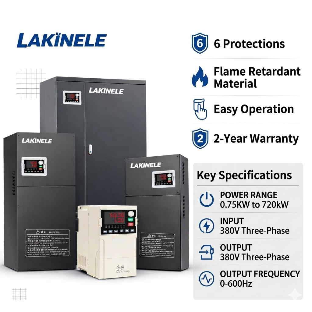 3PH 380V VFD 0.75kW–720kW Industrial AC Inverter