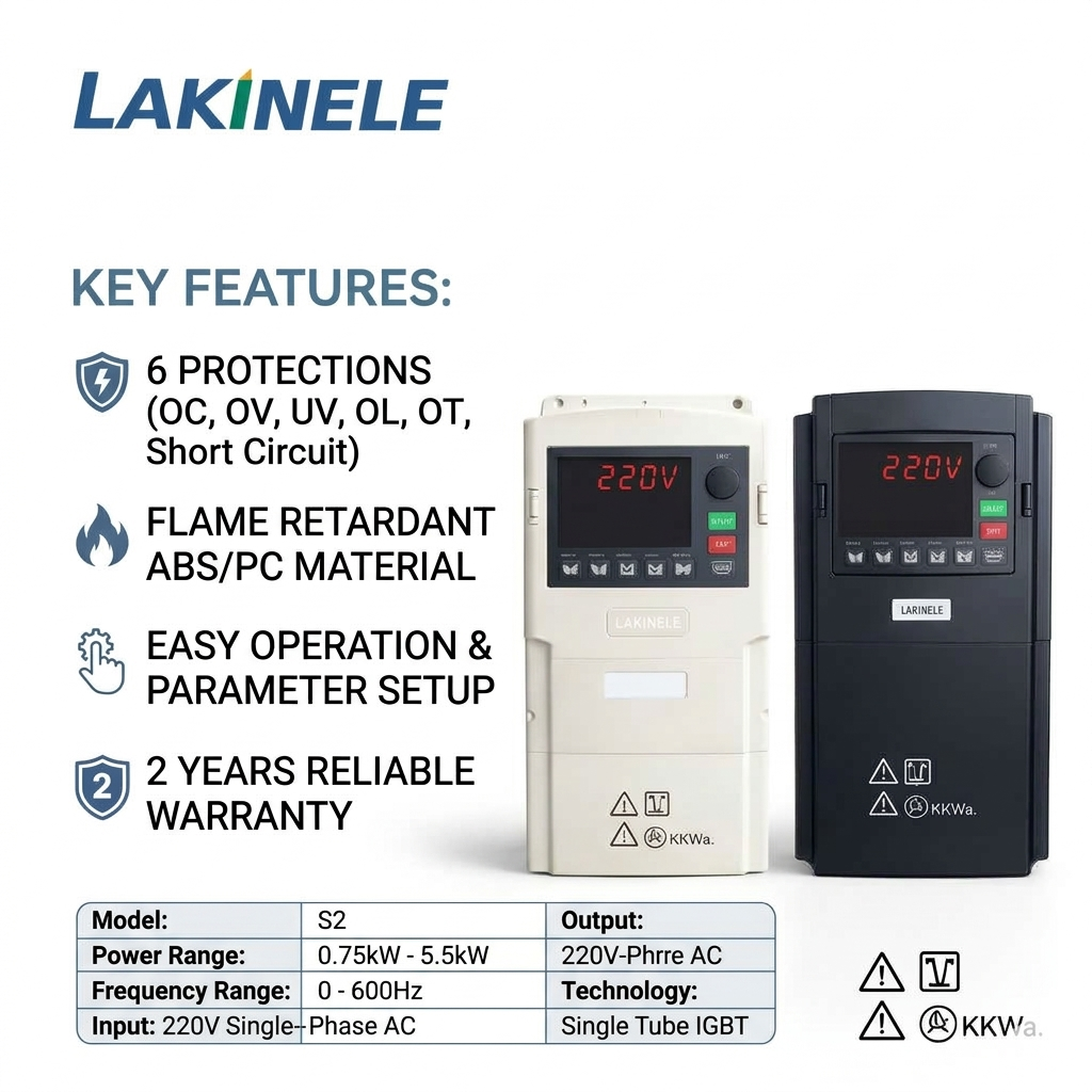 LAKINELE VFD AC Drive Vector Control 380V/220V High-Power